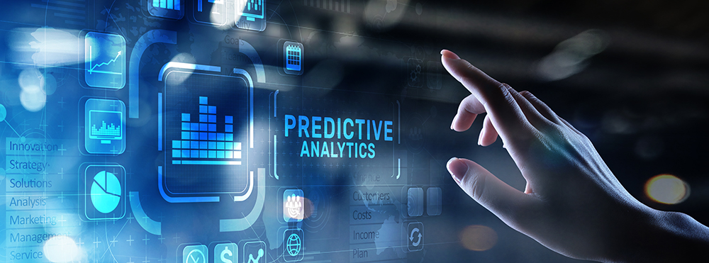 Predictive analytics Big Data analysis Business intelligence internet and modern technology concept on virtual screen.