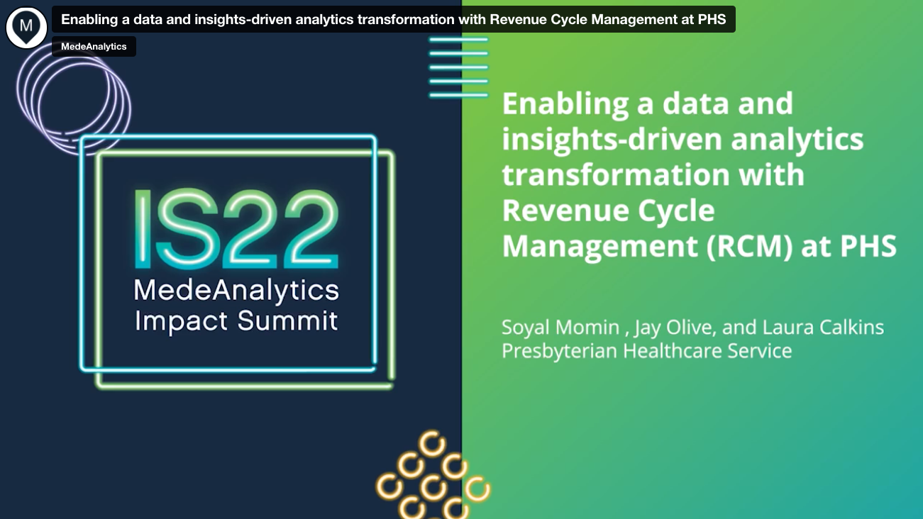 Enabling a data and insights-driven analytics transformation with Revenue Cycle Management at PHS