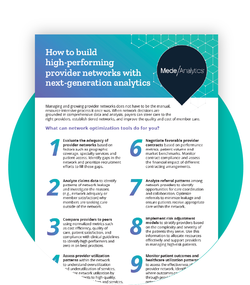 Quick look Network Optimization MedeAnalytics